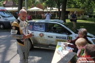 Rallye Český Krumlov: Přeskupení v Jelení zahradě v Českém Krumlově
